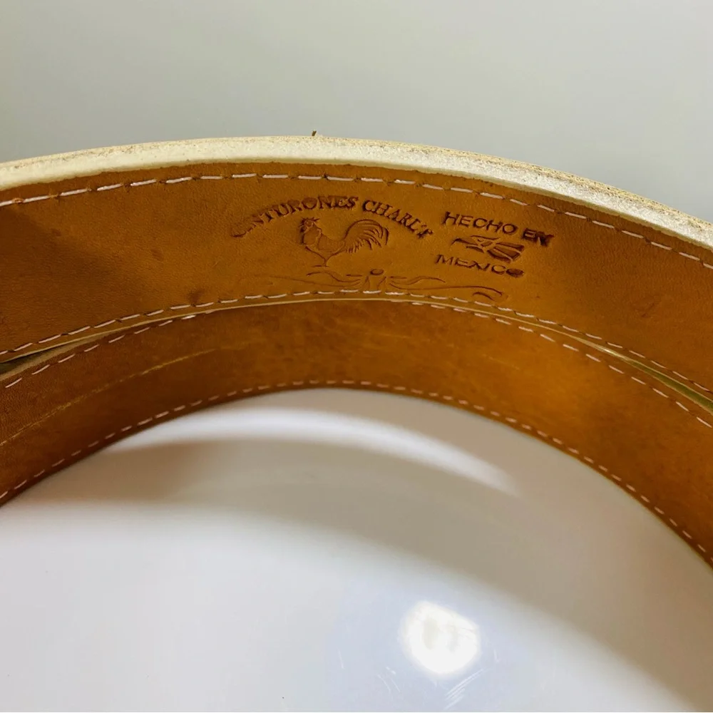 Western Genuine Leather Belt Cowboy Horse‎ Rodeo Square Buckle  Gold 48